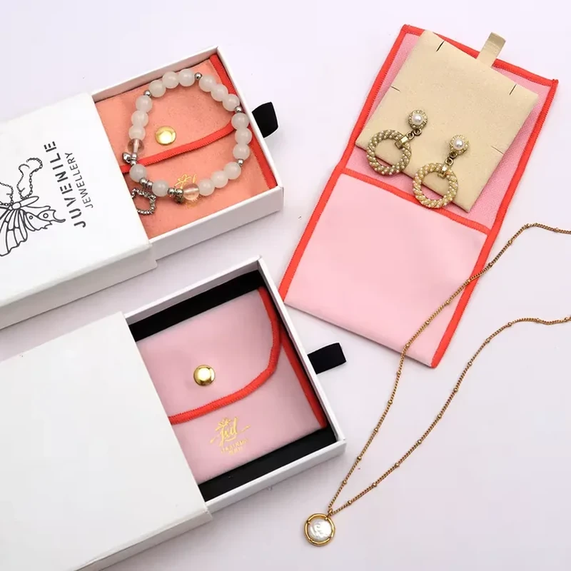 A contrasting border frames a folding jewelry panel with a rounded snap closure