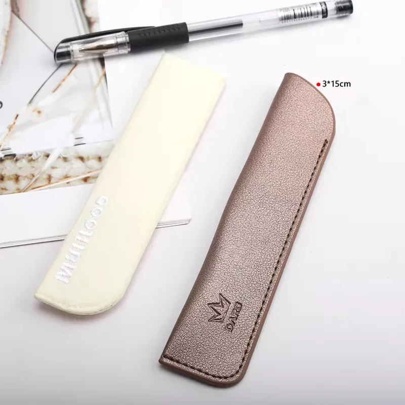 Long slim leather-look sleeves with rounded bottoms and edge stitching